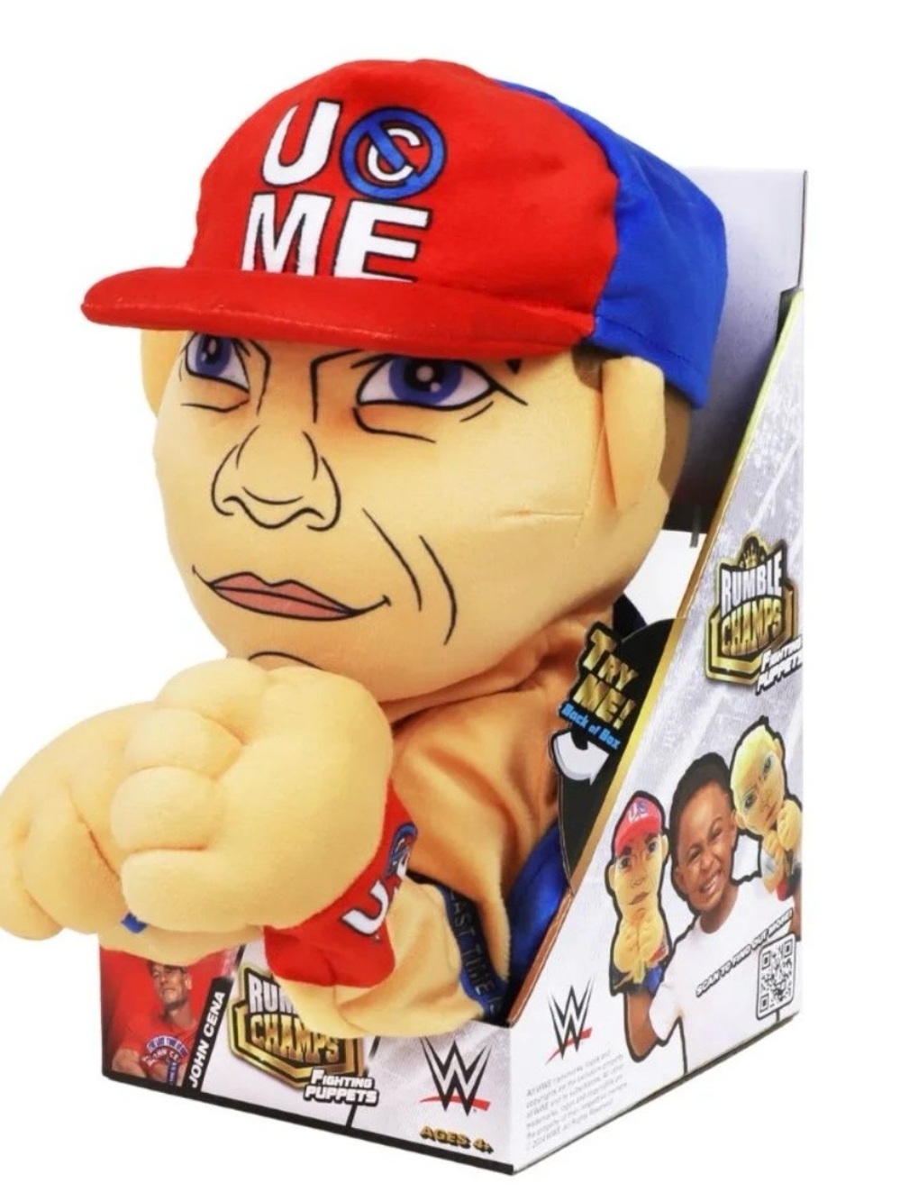 WWE Plush Fighter Puppet - Red & Blue Cap with Beige Skin